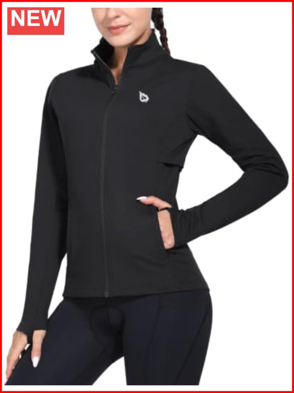 Fleece Running Jacket Water Resistant Full Zip Winter Cycling